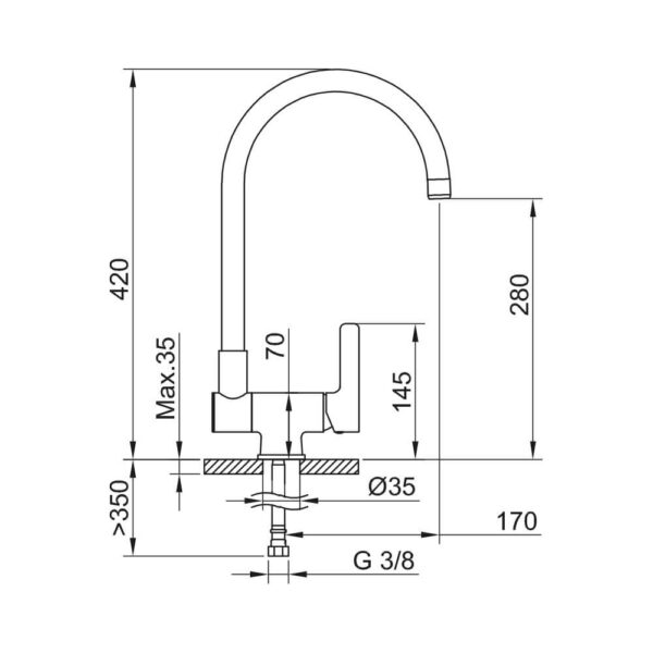 Robinet mitigeur 3 voies rabattable – Image 2